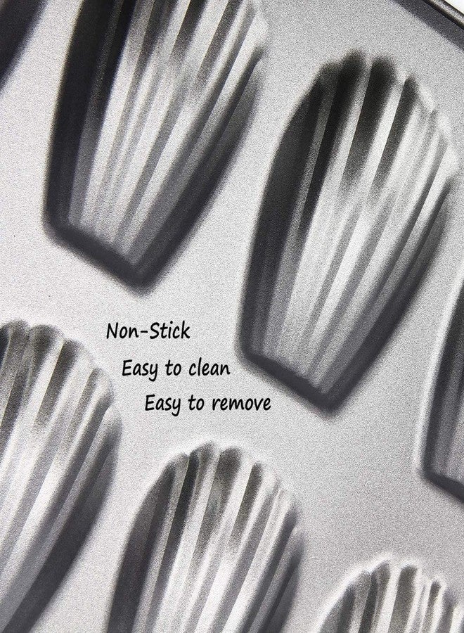 BAKING SET مجموعة أدوات الخبز: قالب مادلين غير لاصق بـ 12 تجويفًا لتزيين الكيك | - Image 4