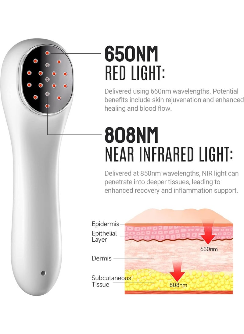 KASTWAVE Red Light Therapy, Infrared Red Light Therapy Device for Body Targets Joint and Muscles Directly for Pain Relief, 650 nm & 808nm Red Light Therapy Wand  - Image 4
