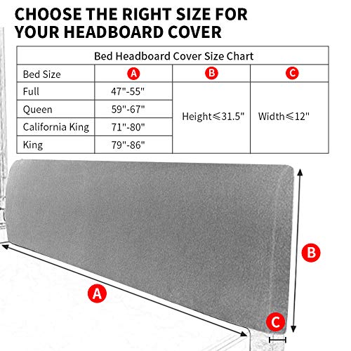 DUJUIKE Headboard Cover for King Bed, Stretch Bed Headboard Slipcover, Dustproof Protector Cover for Linen Upholstered Headboard, Velvet Fabric (Brown) - Image 5