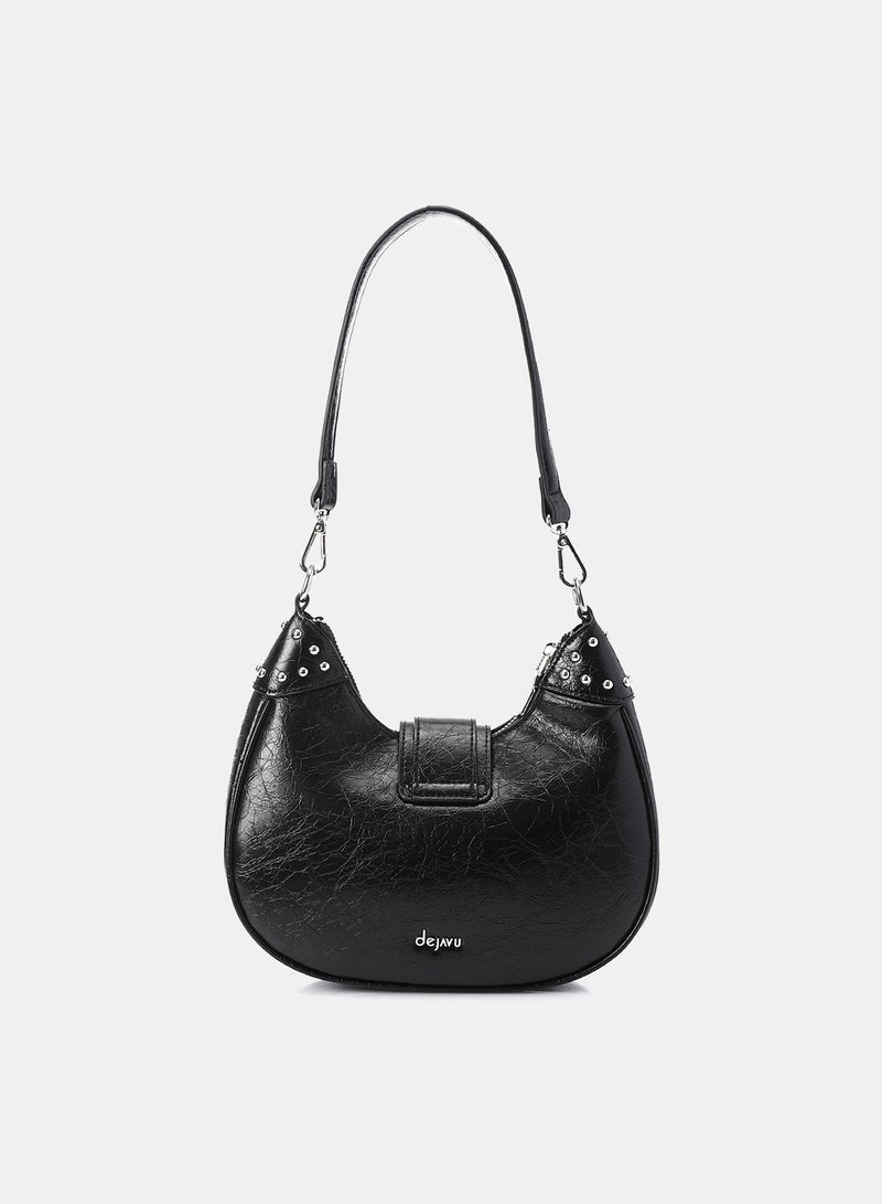 Dejavu Elegant Shoulder Bag-OYE-DJTX-005-Black - Image 3