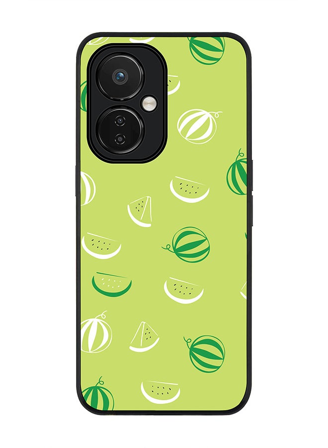 Stylizedd Rugged Black edge case for Nord CE 3 Lite Slim fit Soft Case Flexible Rubber Edges Anti Drop TPU Gel Thin Cover - Watermelon Bits - Image 1