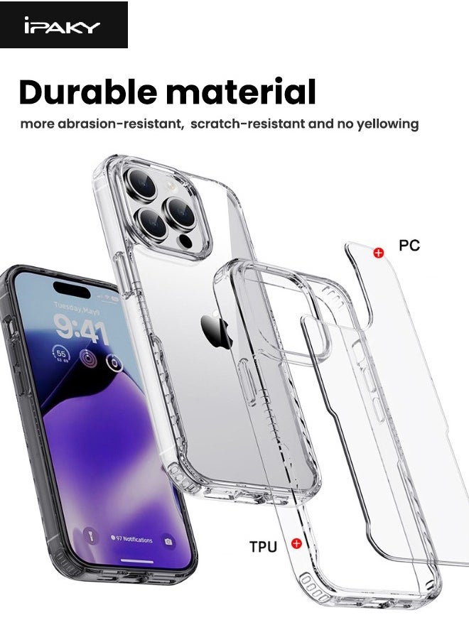 IPAKY - iPhone 15 Pro Max Case, [Anti-Drop][Anti-Yellowing] Four Corner Airbag Shockproof Case Cover for iPhone 15 Pro Max 6.7inch (Clear) - Image 1