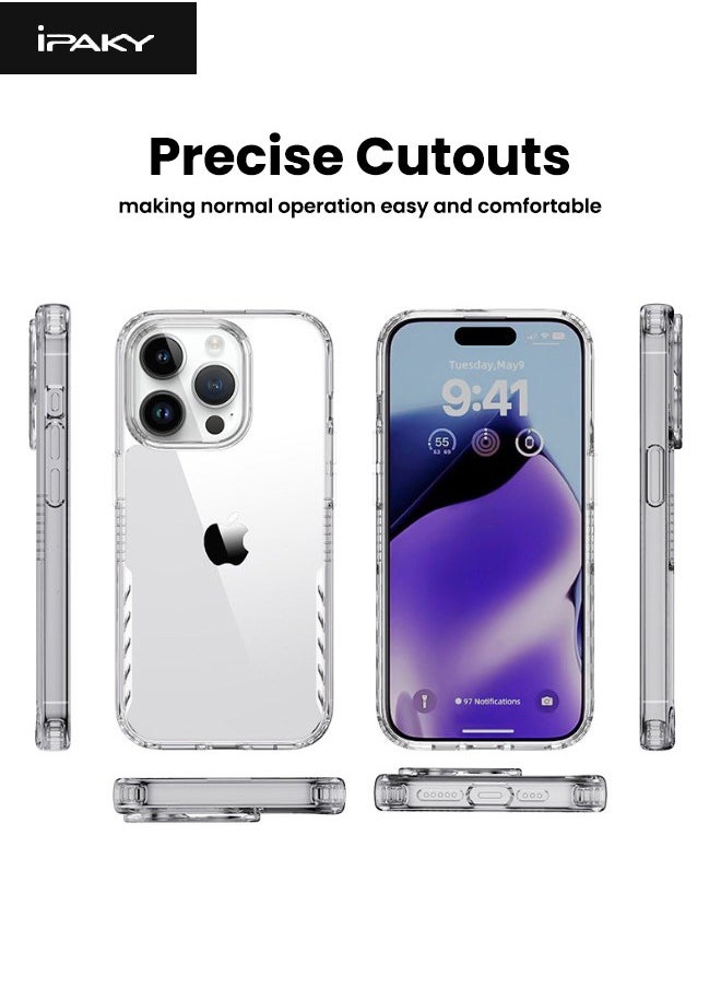 IPAKY - iPhone 15 Pro Max Case, [Anti-Drop][Anti-Yellowing] Four Corner Airbag Shockproof Case Cover for iPhone 15 Pro Max 6.7inch (Clear) - Image 1
