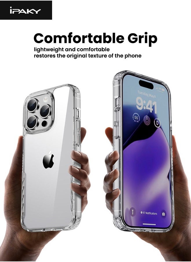 IPAKY - iPhone 15 Pro Max Case, [Anti-Drop][Anti-Yellowing] Four Corner Airbag Shockproof Case Cover for iPhone 15 Pro Max 6.7inch (Clear) - Image 1