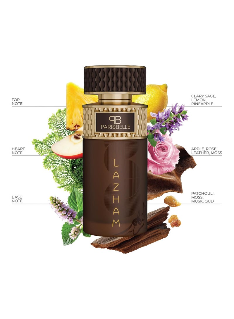Parisbelle Lazham Oasis Collection Extrait de Parfum Unisex 100ml | Long Lasting Aromatic Leather Oud Fragrance | Sage Musk Luxury Woody Perfume for Men & Women | Premium Signature Scent - Image 3