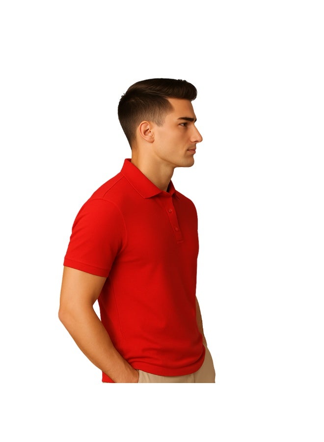 برينت شوب فور مي تيشيرت بولو رجالي | نسيج قرص العسل ٢٤٠ جرام لكل متر مربع | تيشيرت قطني خالص بقصّة عادية بألوان أساسية | مريح وأنيق للارتداء اليومي - Image 3