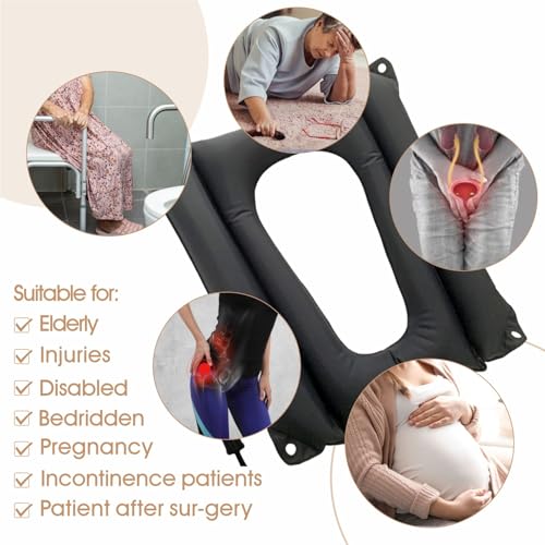 MESINURS وسادة هوائية للمرضى طريحي الفراش من MESINURS، وسادة مربعة للتمريض لكبار السن وذوي الإعاقة، قابلة للتنفس للاستخدام على الكرسي المتحرك وكرسي المرحاض - Image 3
