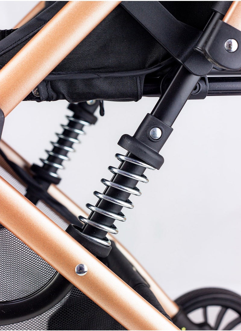 LUCID Luxury Baby Stroller Handle with Umbrella and Leather Cover from Lucid Baby Model - POCKIT PLUS - Black  - Image 4
