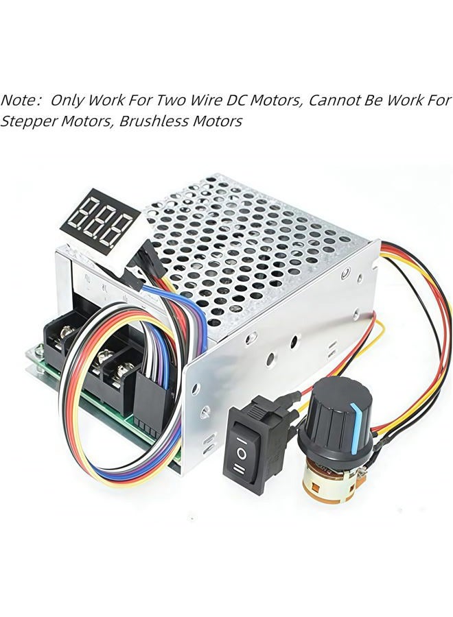 TKXEC Adjustable Digital display 10-55V 60A PWM DC Brushed Motor Speed Controller Switch Control 12V 24V 36V 48V Forward Brake Reverse For power wheels regulation (60A PWM) - Image 3
