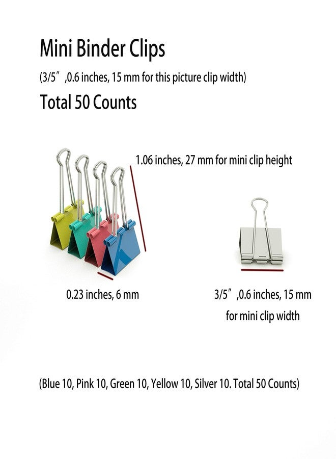 Nctinystore Mini Binder Clips Colorful Metal Clamp (Mini, 50 PCS) - Image 2
