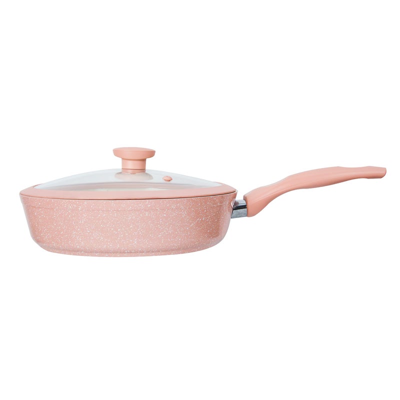 Top chef Granite saute pan size 26 Rose glass Lid - Image 1
