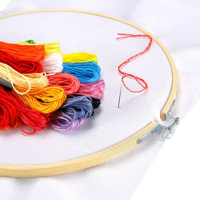 Caydo 12 Pieces 12 Inch Embroidery Hoops Wooden Round Adjustable Circle Cross Stitch Hoop Ring Bulk Wholesale for Art Craft Handy Sewing - Image 5