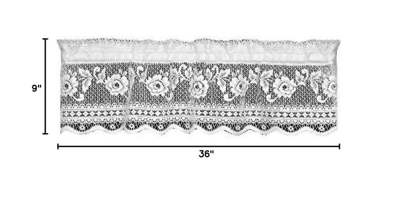 Heritage Lace Victorian Rose 36-Inch Wide by 11-Inch Drop Insert Valance, Ecru - Image 5