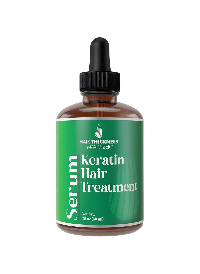 HAIR THICKNESS MAXIMIZER - Keratin Hair Treatment Serum by Hair Thickness Maximizer for Thicker Longer  Softer Strands  AtHome Hair Oil with Longsheng Rice Water Vitamin E and Dandelion For Women and Men 2 Fl Oz - Image 1
