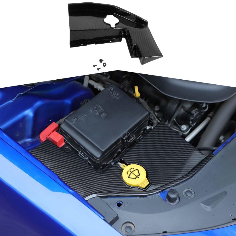 Windshield Washer Tank Engine Bay Side Panel Cover Accessories Compatible with Dodge Charger/Chrysler 300 300c 2011-2023,for Dodge Challenger 2015-2023,Carbon Fiber Grain