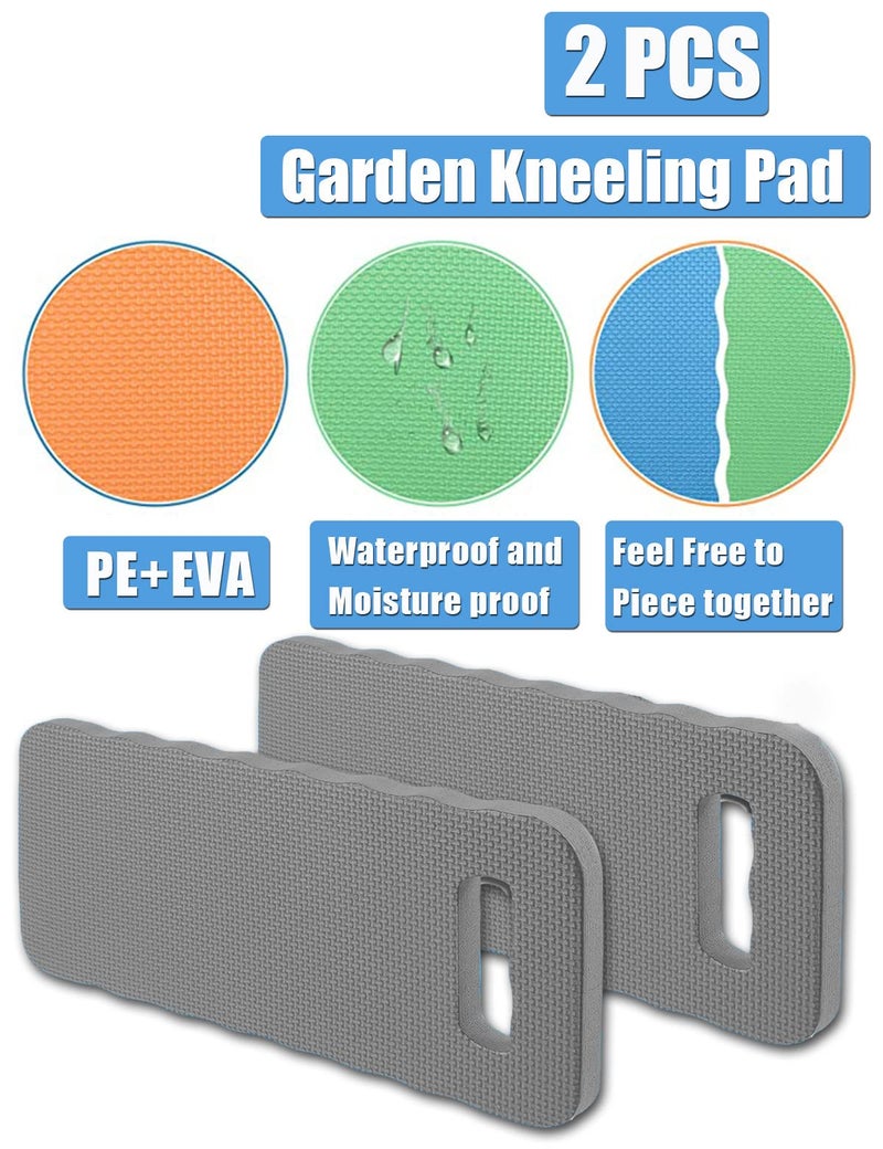 YWSHF 2 PCS Garden Kneeling Pad,Knee Mat Waterproof Foam Knee Pads for Gardening,Cleaning,Baby Bath,Yoga,Praying and Exercise 15.745'' x 7.09'' x 0.79'' Grey - Image 2