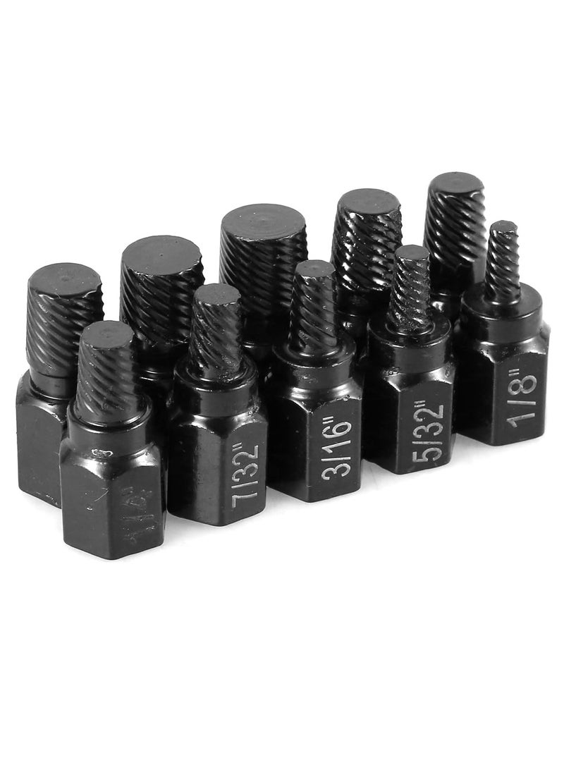 10 pcs Broken Screw Extractor Drill Bit, Alloy Steel Damaged Nut Extractor Bolt Screw Remover, Hexagonal Dismantling Extension Tool Set - Image 1