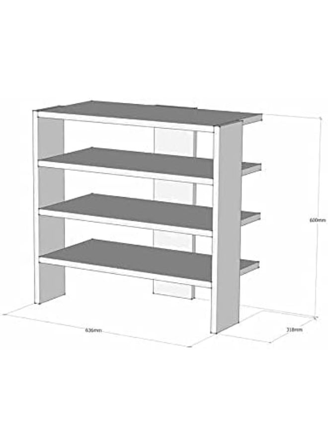Ifurniture 4 Shelves Modern Shoe Cabinet (White) - Image 2