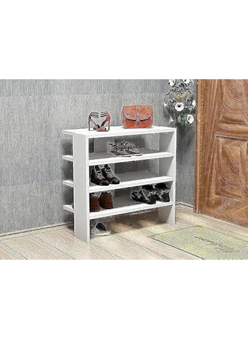 Ifurniture 4 Shelves Modern Shoe Cabinet (White) - Image 1