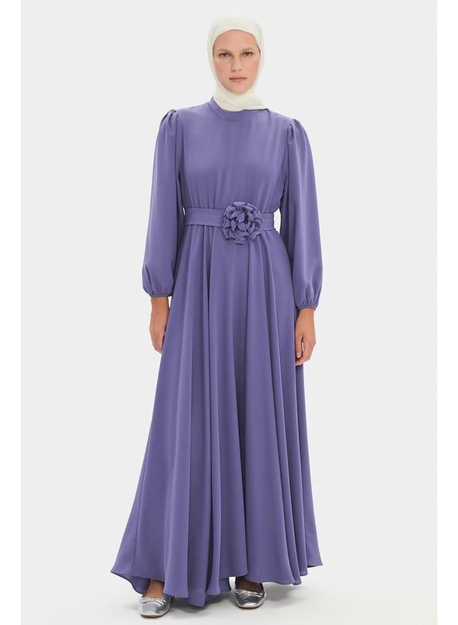 جون فستان ماكسي بحزام بنقشة الزهور - Image 1