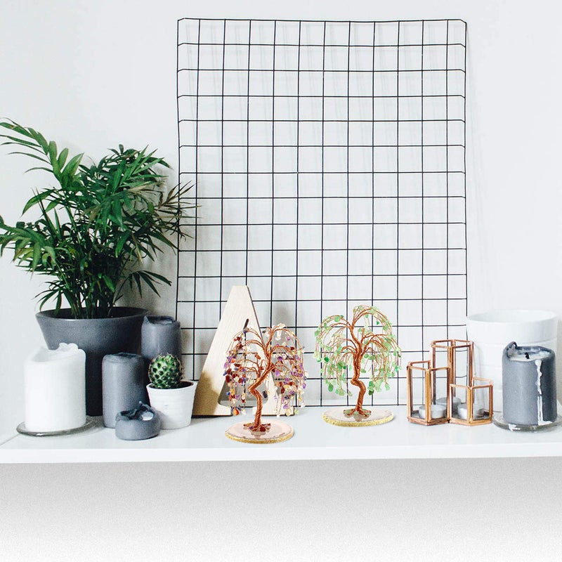 Jovivi Natural 7 Chakra Healing Crystals Quartz Tree Tumbled Gemstone Stones Money Tree  Geode Agate Slices Base Feng Shui Ornaments Home Decoration for Wealth and Luck 5.5""-6.3"" - Image 3