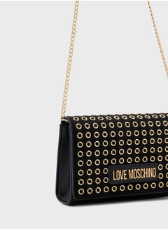 Love Moschino Logo Detailed Flap Over Clutche  - Image 3