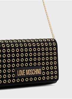 Love Moschino Logo Detailed Flap Over Clutche  - Image 4