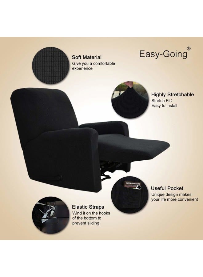 Easy-Going Recliner Stretch Sofa Slipcover 23" Black unknown - Image 3