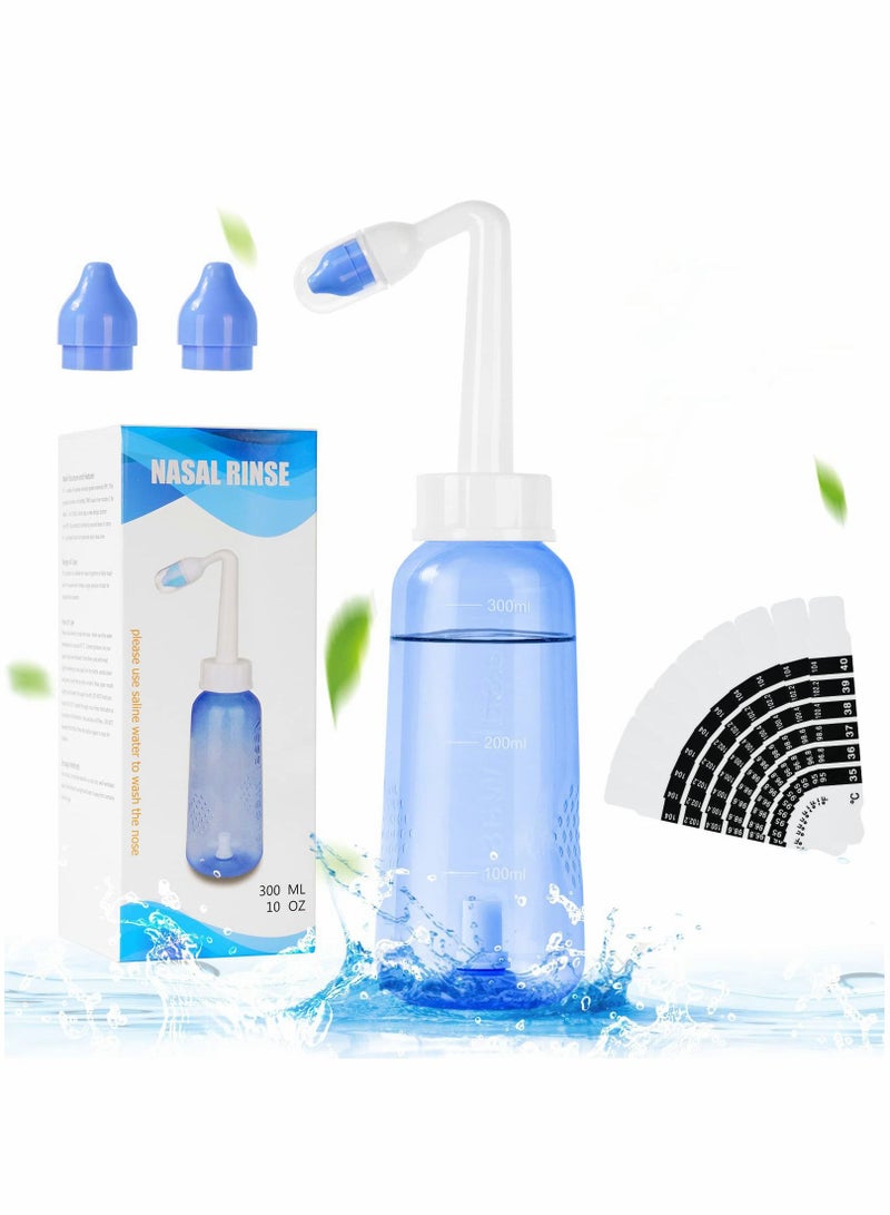 Excefore Neti Pot, Sinus Rinse Kit, Neti Pot Sinus Rinse, Neti Pot Sinus Rinse Kit with 10 Thermometer Sticker, Nasal Sinus Rinse Kit, Nasal Wash Sinus Rinse Kit for Adult Kid (300ml) - Image 1