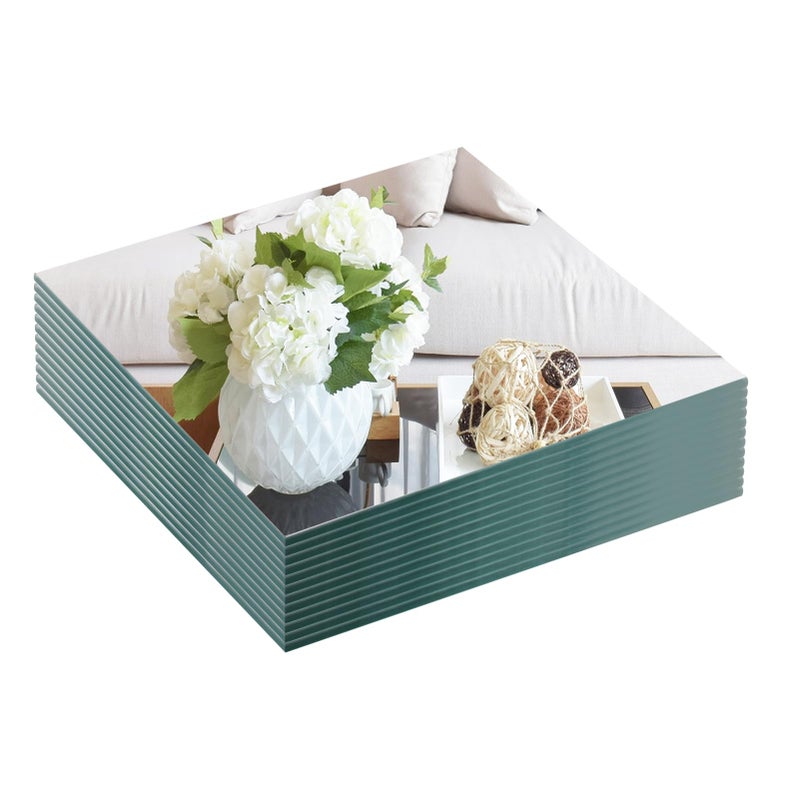 VASUHOME 12 Square Mirrors Candle Plate for Table Centerpieces Set of 12 2 mm Thick Mirror Tiles for Wall Table Wedding Centerpieces Party Decor and Crafts