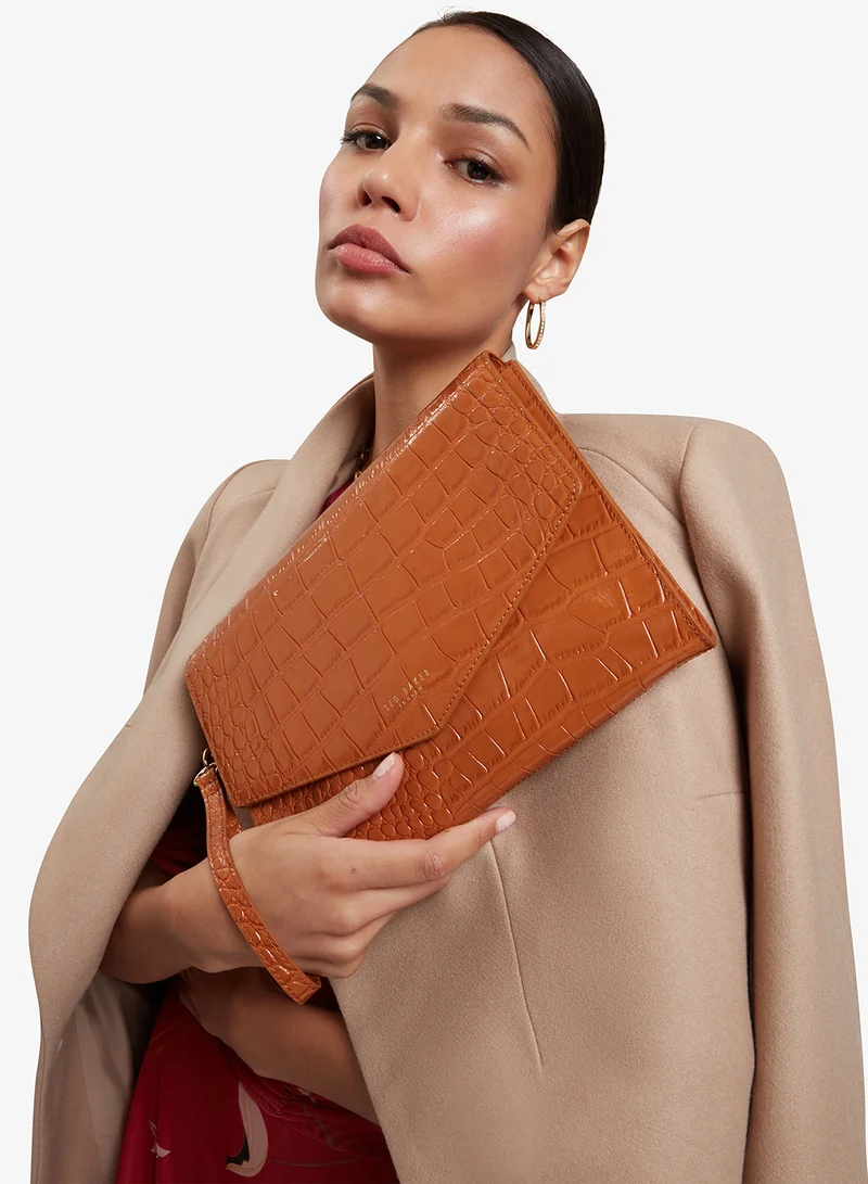 تيد بيكر Croc Effect Icon Envelope Pouch