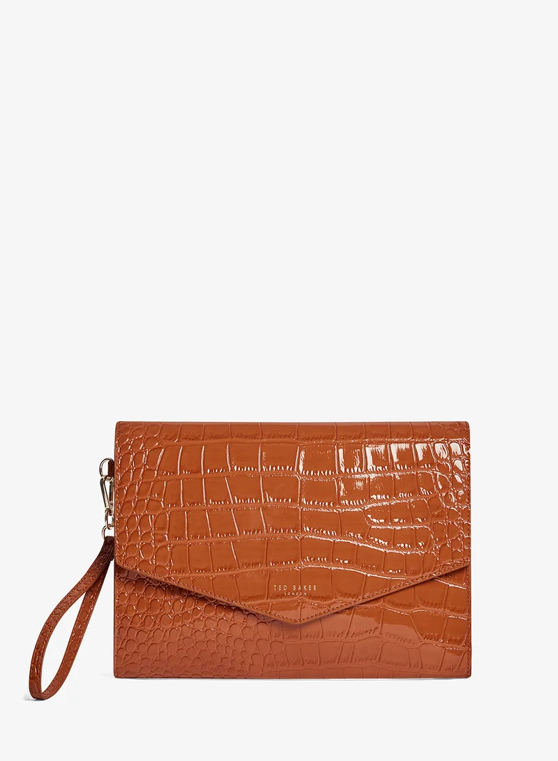 تيد بيكر Croc Effect Icon Envelope Pouch
