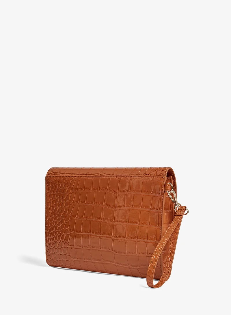 Ted Baker Croc Effect Icon Envelope Pouch