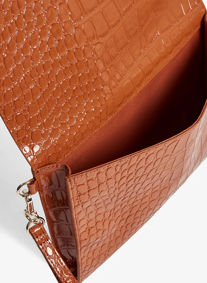 Ted Baker Croc Effect Icon Envelope Pouch
