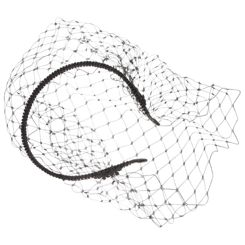 Vintage Veil Hair Headband Simple Elegant Mesh Headdress for Woman Girl (Black) - Image 1