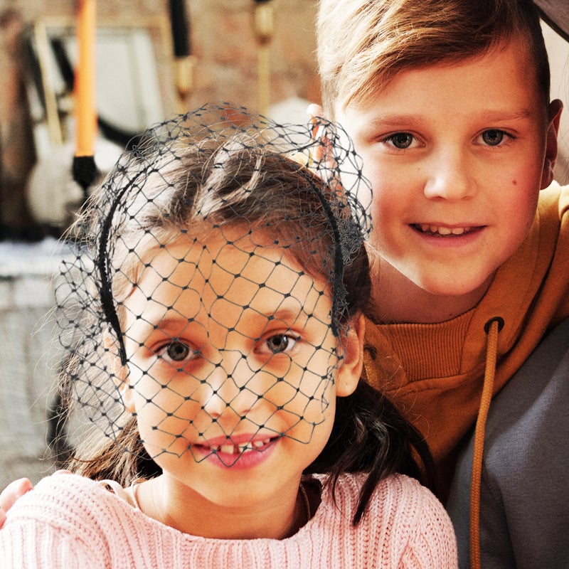 Vintage Veil Hair Headband Simple Elegant Mesh Headdress for Woman Girl (Black) - Image 5