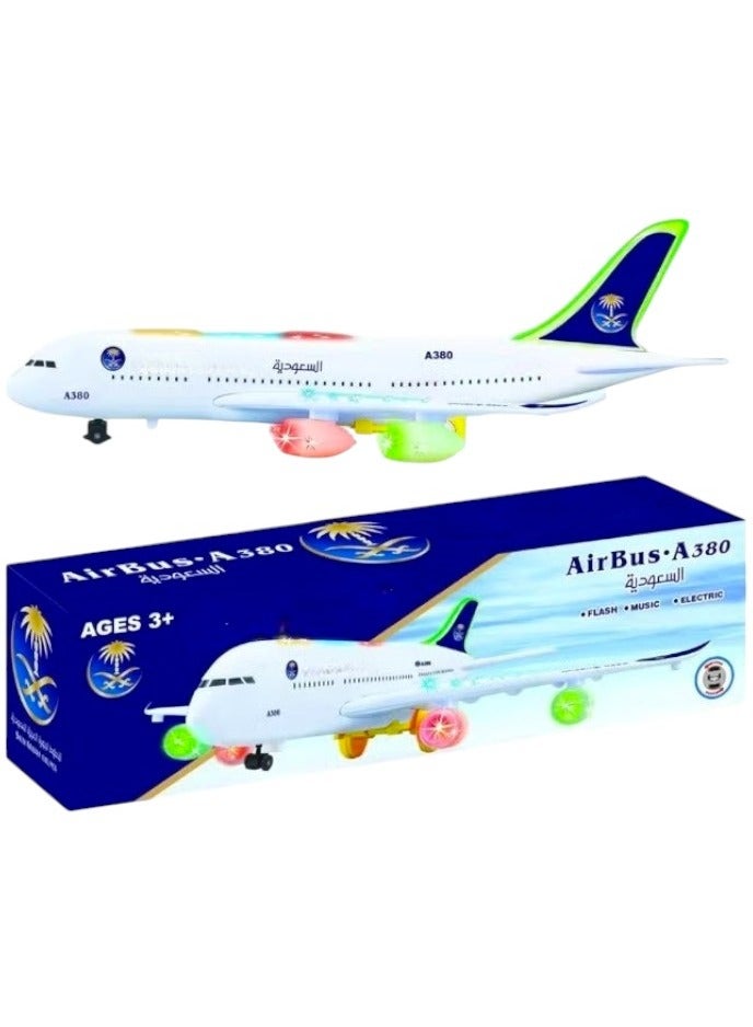 Saudi Arabian Airlines Air plane Model With Flash And Music Battery Operated Toy