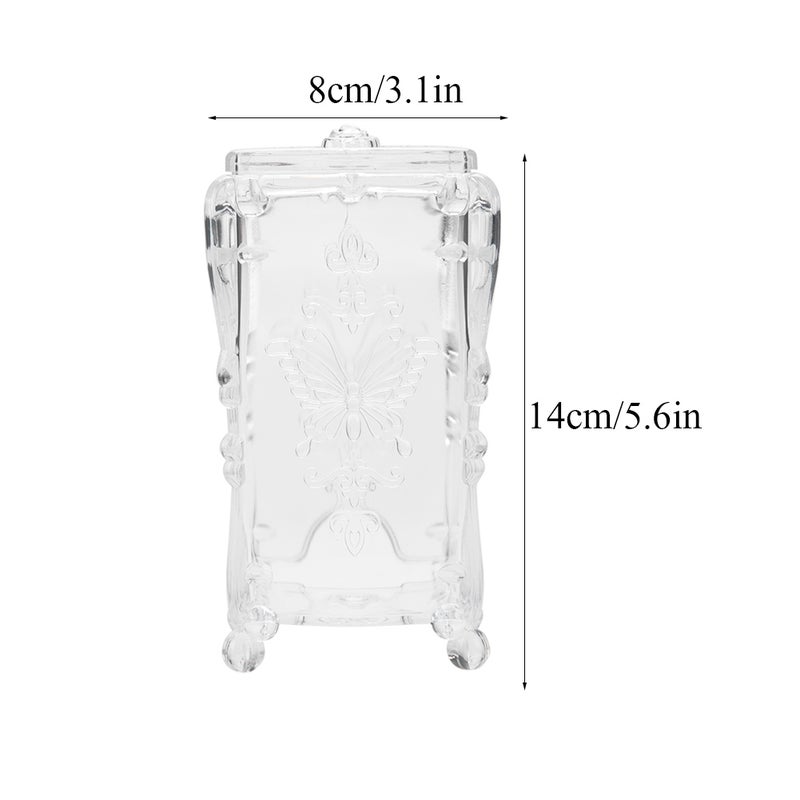 Transparent Cosmetic Organizer: Unique Pattern Shape Design - Retro Elegant Makeup Storage for Bathroom Vanity, Cotton Pad Holder & Nail Art Storage - Image 4