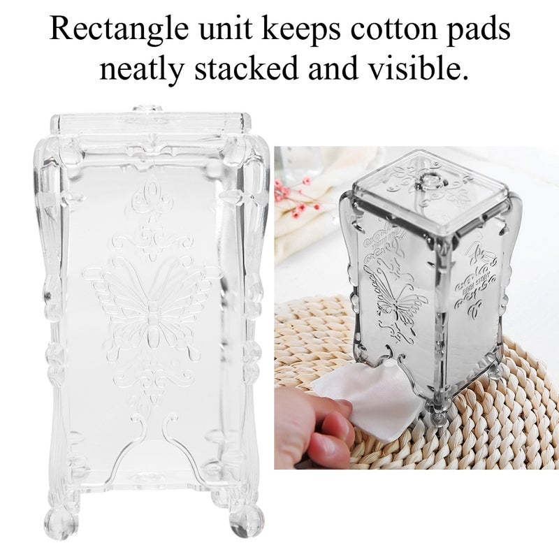 Transparent Cosmetic Organizer: Unique Pattern Shape Design - Retro Elegant Makeup Storage for Bathroom Vanity, Cotton Pad Holder & Nail Art Storage - Image 3