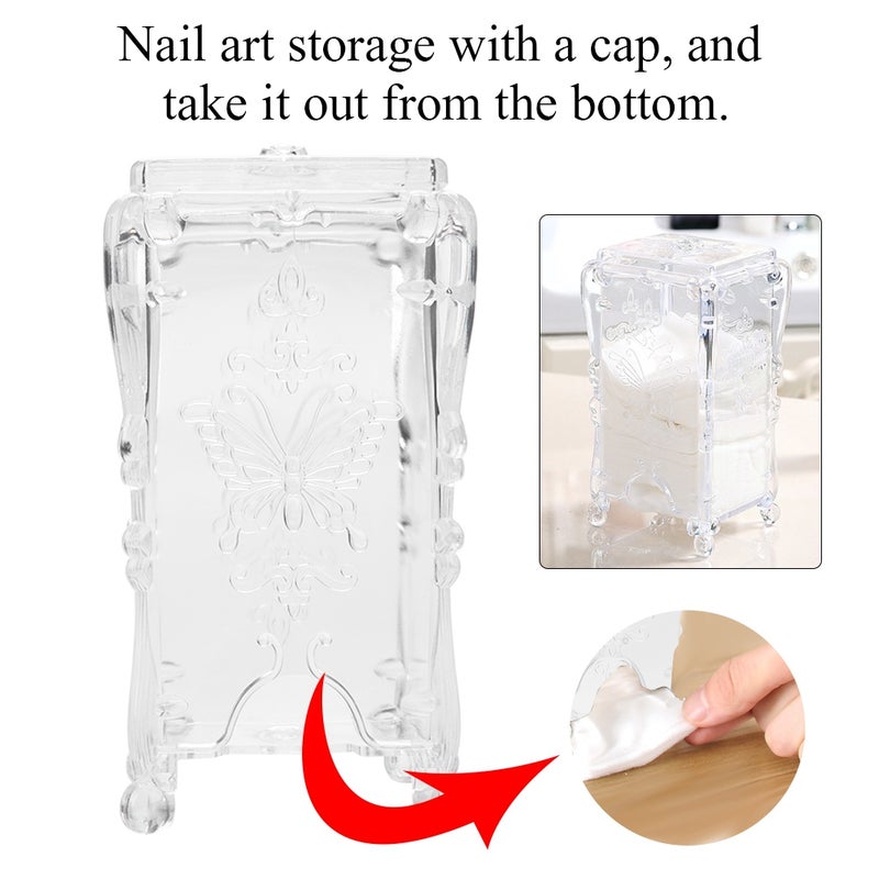 Transparent Cosmetic Organizer: Unique Pattern Shape Design - Retro Elegant Makeup Storage for Bathroom Vanity, Cotton Pad Holder & Nail Art Storage - Image 1