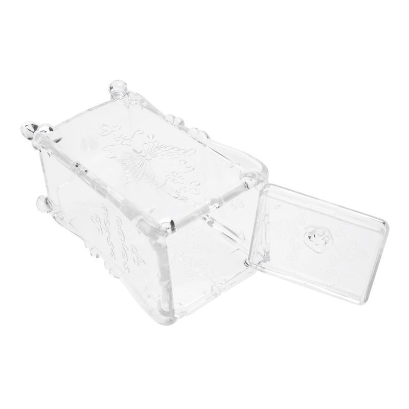 Transparent Cosmetic Organizer: Unique Pattern Shape Design - Retro Elegant Makeup Storage for Bathroom Vanity, Cotton Pad Holder & Nail Art Storage - Image 2