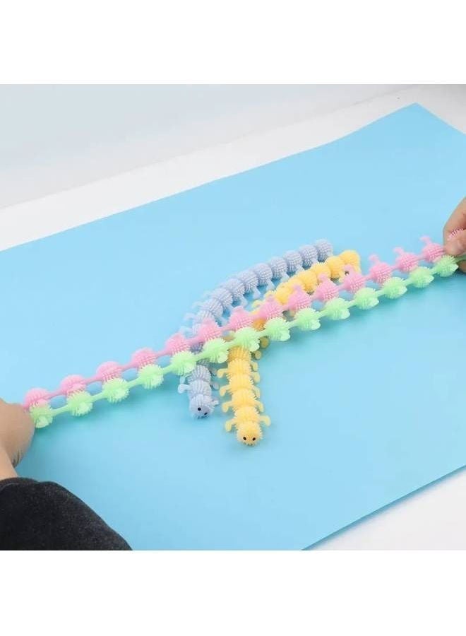 NIBEMINENT 4-Piece Caterpillar Anti Stress Face Reliever Squeeze Relief Healthy Toy - Image 3