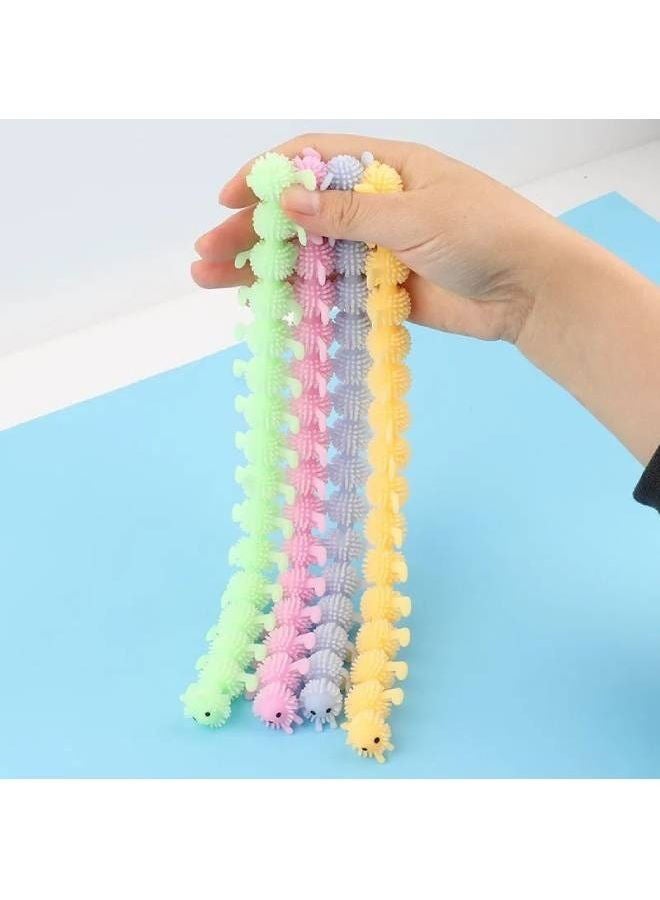 NIBEMINENT 4-Piece Caterpillar Anti Stress Face Reliever Squeeze Relief Healthy Toy - Image 2