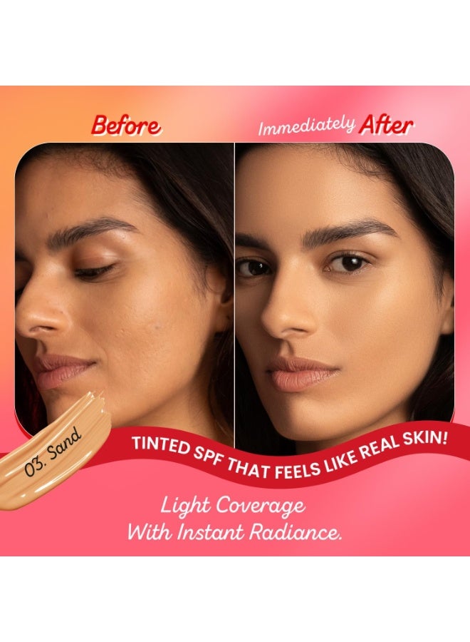 دوت آند كي واقي شمس ملون برائحة الفراولة من دوت آند كي، عامل حماية من الشمس 50+، لون رملي رقم 03 | حماية من الأشعة فوق البنفسجية بنوعيها UVA وUVB | واسع الطيف، مقاوم للماء والعرق | مناسب لجميع أنواع البشرة | 50 مل - Image 2