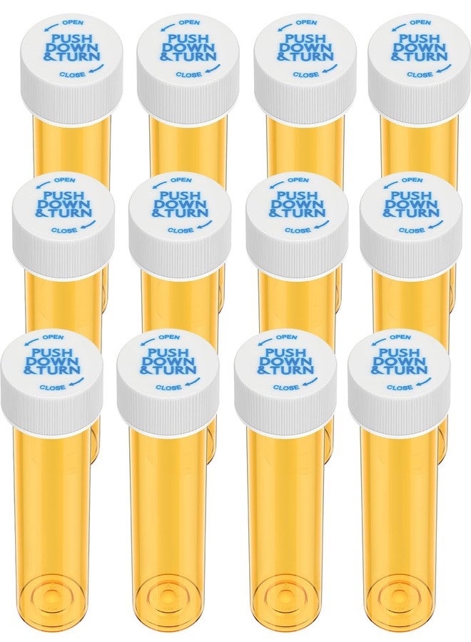 Urekt Empty Plastic Medicine Pill Bottles with Child Resistant Caps (12 Pack), 8 Dram Small Prescription Vial Medicine Containers Travel Pill Bottles Clear Pill Case Organizers - Image 1