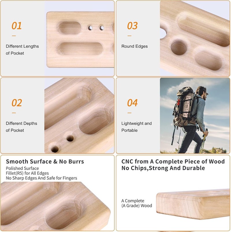 VIXERA Portable Hangboard | Rock Climbing Hangboard | Hang Board for Climbing | Rock Climbing Gifts for Rock Climbers for Climbers | Bouldering Gifts - Image 3