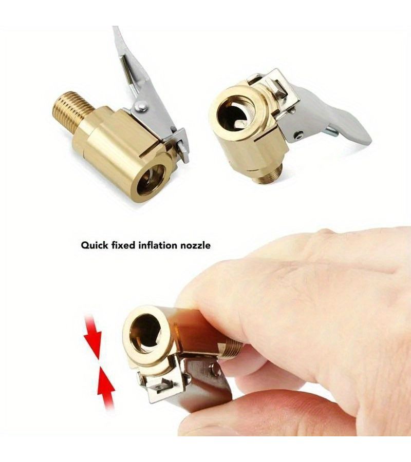 Car Tire Air Chuck Inflator Pump Valve Connector Clip On Adapter Brass 8mm Thread Tyre Wheel Valve For Inflatable Pump - Image 1