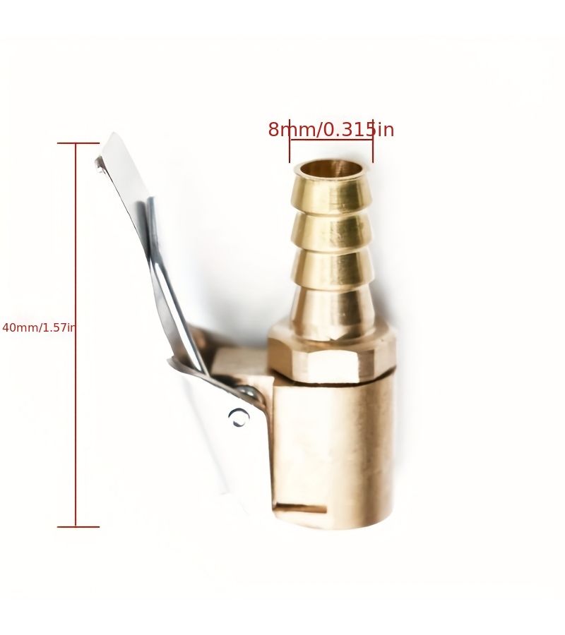 Car Tire Air Chuck Inflator Pump Valve Connector Clip On Adapter Brass 8mm Thread Tyre Wheel Valve For Inflatable Pump - Image 2
