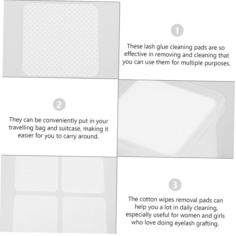 مناديل مزيل غراء الرموش الأبيض 600 قطعة فوط قطنية خالية من الوبر لرموش العيون الممددة - Image 3