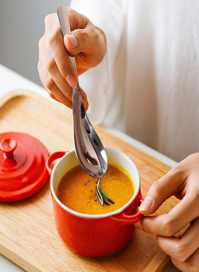 AOOSY 6-Piece Heavy Weight Soup Spoons,Stainless Steel Asian Soup Spoon with Ergonomic Short Handle for Ramen, Curry, Cereals - Image 3